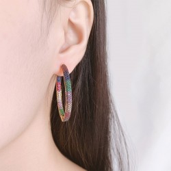 Rainbow hoop earrings - cubic zirconiaEarrings