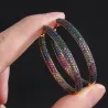 Rainbow hoop earrings - kuutio zirconia