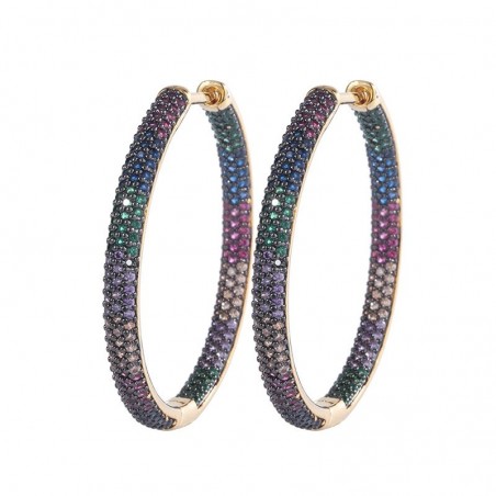 Rainbow hoop earrings - cubic zirconiaEarrings