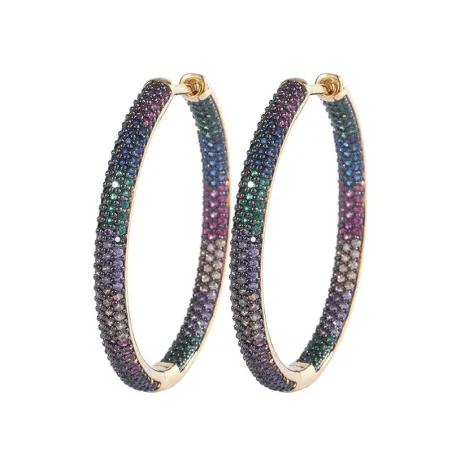 Rainbow hoop earrings - kuutio zirconia
