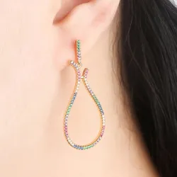 Big pendant earrings - monivärinen