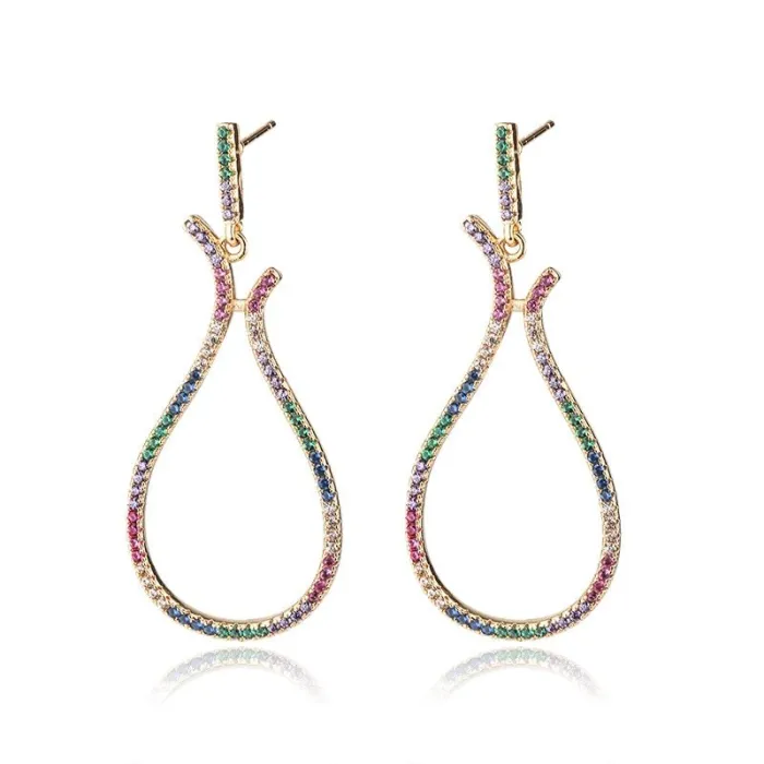 Big pendant earrings - multicolored