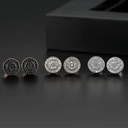 Elégant - petites boucles d'oreilles rondes en cristal