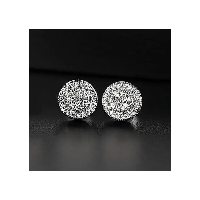 AretesElegante - pequeños pendientes de cristal redondo