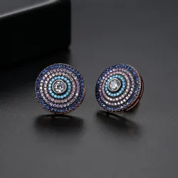Elegant round earrings with crystalsEarrings