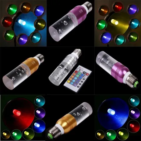 Acryl Kristall LED Lampe - RGB - E27 - E14 - AC85 - 265V