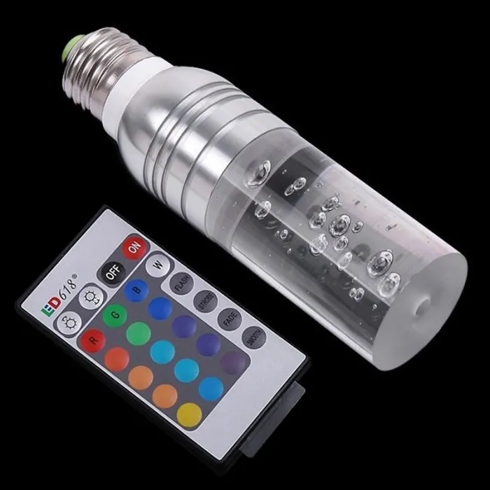 Ampoule LED cristal acrylique - RGB - E27 - E14 - AC85 - 265V