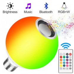 12W - E27 - RGB - ampoule LED avec haut-parleur Bluetooth - télécommande