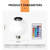 E2712W - E27 - RGB - Bombilla LED con altavoz Bluetooth - control remoto