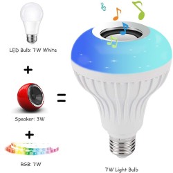 E27 - LED - RGB - Alto-falante Bluetooth - bulbo de música com controlador remoto