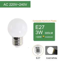 E27 3W AC 220V SMD 2835 - kleurrijke RGB LED lamp - 10 stuksE27
