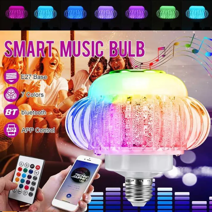 E27 - RGB LED lamppu langaton Bluetooth kaiutin - etäohjaus 110V-220V 6W