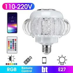 E27 - RGB LED bulb with wireless Bluetooth speaker - remote control - 110V-220V 6W