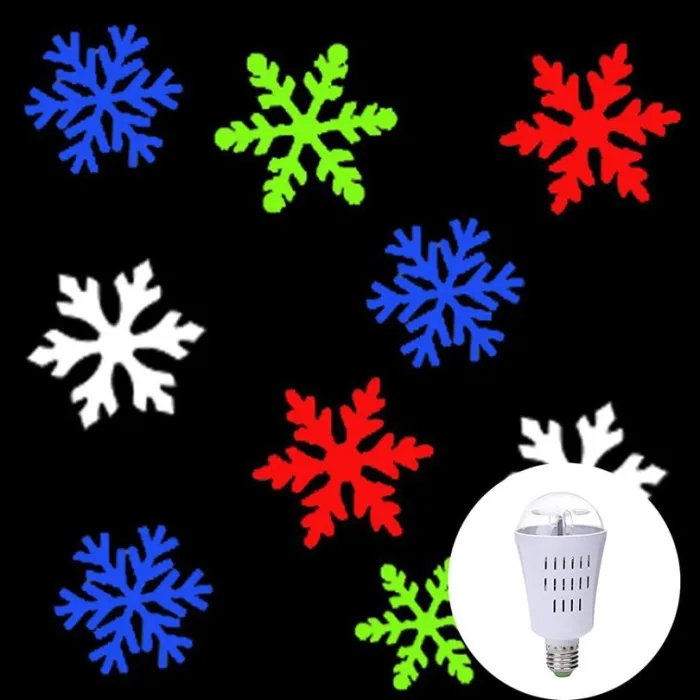 AC110-240V E27 4W - LED - sneeuwvlokkenpatroon - draaibare lamp - projector - lamp - RGBVerlichting