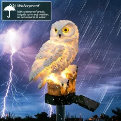 Owl formad trädgårdsljus med solpanel - LED - vattentät