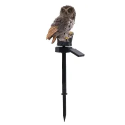 Owl formad trädgårdsljus med solpanel - LED - vattentät