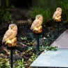 Owl formad trädgårdsljus med solpanel - LED - vattentät