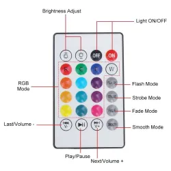 E27 110V-220V 6W - bezprzewodowy głośnik Bluetooth - żarówka LED RGB z pilotemE27