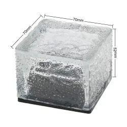 Pietra di vetro - cubo di ghiaccio - luce del giardino di cristallo - lampada notturna - solare - 4 pezzi
