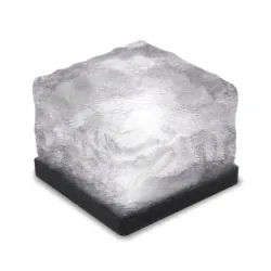 Iluminación solarPiedra de vidrio - hielo cubo - luz de jardín de cristal - lámpara de noche - solar - 4 piezas