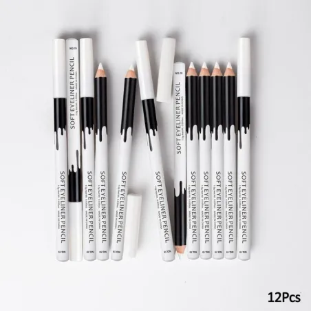 White eye pencil - eyeliner - 12 pieces