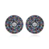 Elegant round earrings with crystals