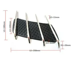 PegatinasGill de tiburón 3D - ventilación de aire lateral - pegatina de coche - 2 piezas