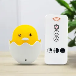 Yellow duck - LED night light - EU wall plug - control sensor - dimmable - remote controller