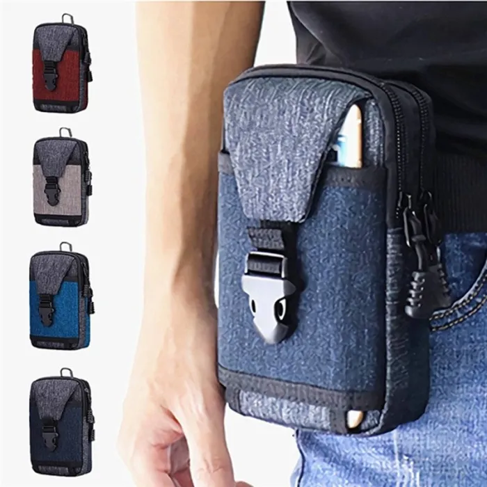 Liten midjeväska - canvas påse med zipper