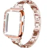 Ruostumaton teräshihna ja suojaava tapaus kiteillä Apple Watch 5/4/3/2/1
