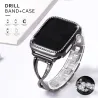 Pasek ze stali nierdzewnej i etui ochronne z kryształkami do Apple Watch 5/4/3/2/1Akcesoria