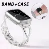 Pasek ze stali nierdzewnej i etui ochronne z kryształkami do Apple Watch 5/4/3/2/1Akcesoria