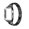 Edelstahlarmband und Schutzhülle mit Kristallen für Apple Watch 5/4/3/2/1