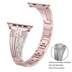 Bracelet en acier inoxydable - bracelet en cristal pour Apple Watch 6/5/4/3/2