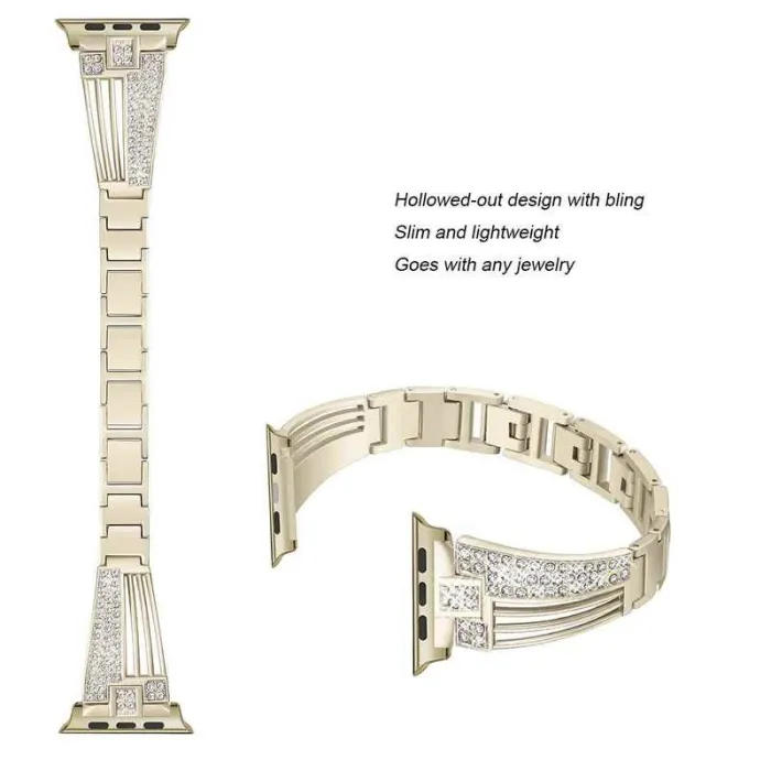 Cinturino in acciaio inox - bracciale in cristallo per Apple Watch 6/5/4/3/2