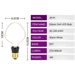 E27 - 220V - 240V - 3W - 4W - 4.5W - ampoule LED vintage - design irrégulier