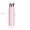 Termo de vácuo de parede dupla - garrafa de água - caneca térmica com orelhas de raposa - aço inoxidável - 320ml