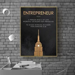 ENTREPRENEUR - cytat motywacyjny - plakat - obraz ścienny na płótnieTablice & Znaki
