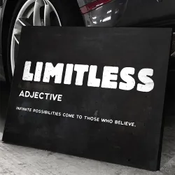 Plaques & SignsLIMITLESS - presupuesto inspirador - cartel de pared - lienzo