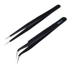 Antistaattinen tweezers - ruostumaton teräs - elektroniikka korjaustyökalu - 2 kappaletta