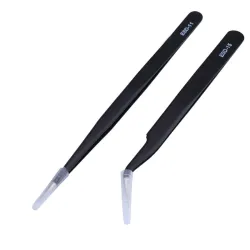 Anti-static tweezers - stainless steel - electronics repair tool - 2 pieces