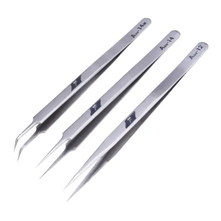 Stainless steel precision tweezers - pointed & curved - phone repair tool