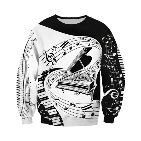Notes musicales - pull - hoodie - zipper