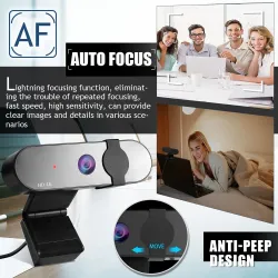 HD 4K 2K webcamera - 1080P - PC - computer - autofocus - USB - microfoonVideo