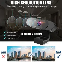 HD 4K 2K Web camera - 1080P - PC - computer - autofocus - USB - microphoneVideo