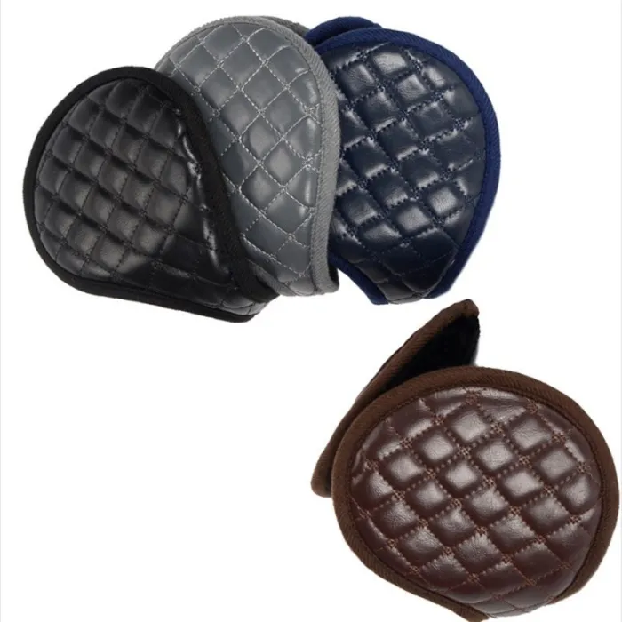 Leather & plush - korvamuffs - taitettava