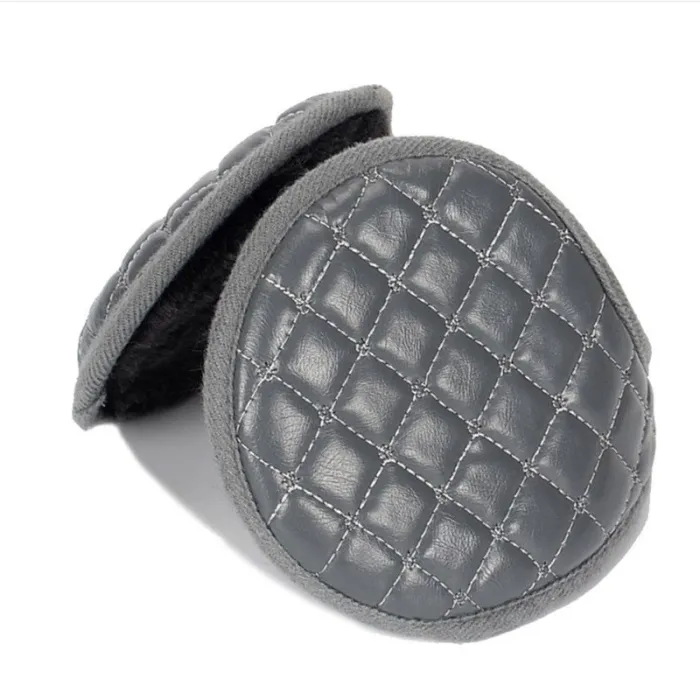 Leather & plush - earmuffs - foldable