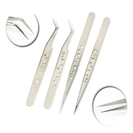 Pinzette - piegate - diritto - acciaio inox
