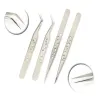 Tweezers - bent - suora - ruostumaton teräs