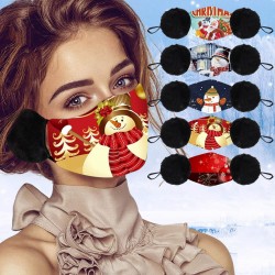 Mascarillas bucales2 en 1 - cara / boca máscara / auriculares - lavable - impresión de Navidad
